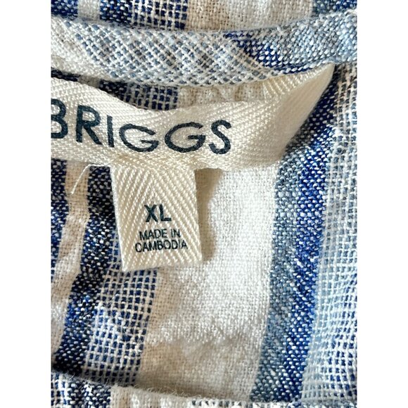 Briggs Womens XL Striped Linen & Rayon Sleeveless Dress Relaxed Fit Beach core - Picture 6 of 12